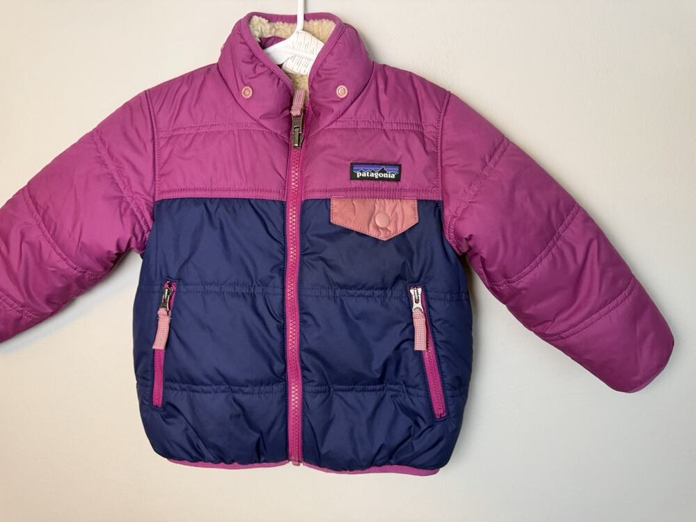 Patagonia Baby Reversible Coat Navy Blue 9-12 Months EUC